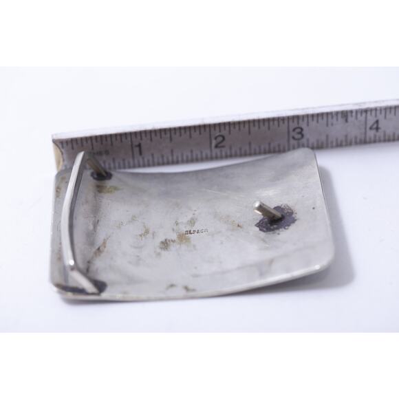 Alpaca, Belt Buckle, Silver Turquoise, Aztec Sun, Mexico, Vintage~ 250407-WH 160 - Picture 3 of 3